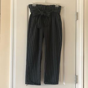 Black & Gray Paper Bag Trousers